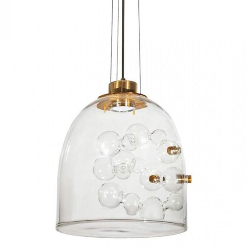 Подвесной светильник Lamps Inside Bubbles side bell Золотой Прозрачный Подвесной светильник Lamps Inside Bubbles side bell Золотой Прозрачный в Рязани | Loft Concept