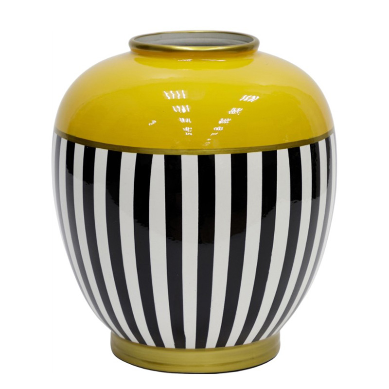 Ваза Kamil Vase Белый Черный Золотой Желтый Ваза Kamil Vase Белый Черный Золотой Желтый в Рязани | Loft Concept