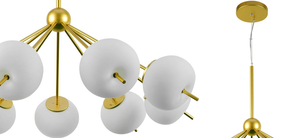 Люстра White ball brass Louise 9 Люстра White ball brass Louise 9 - Loft-Concept в Рязани
