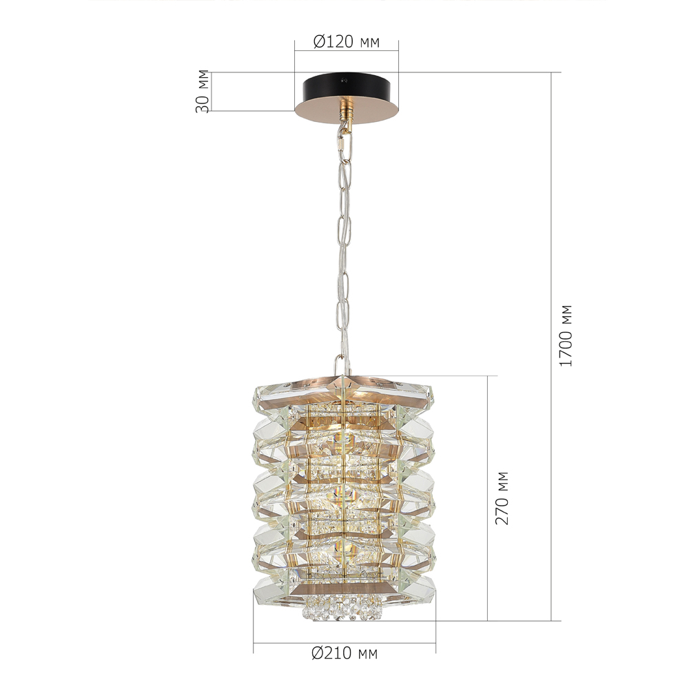 Подвесной светильник в классическом хрустальном обрамлении Light Garland в Рязани