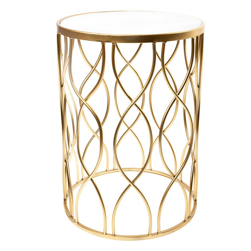 Приставной столик DNA Framing Table gold Золотой Белый Мрамор Bianco Приставной столик DNA Framing Table gold Золотой Белый Мрамор Bianco в Рязани | Loft Concept