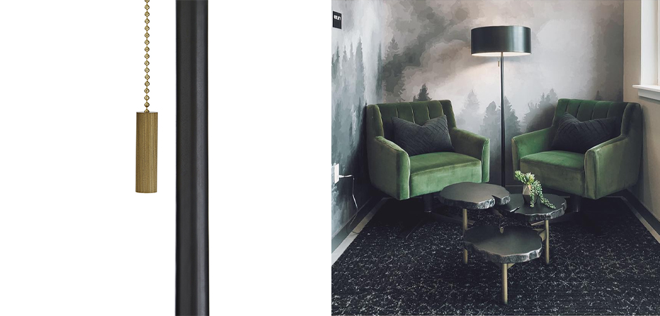 Торшер Arteriors VIOLETTA FLOOR LAMP Black - фото №2