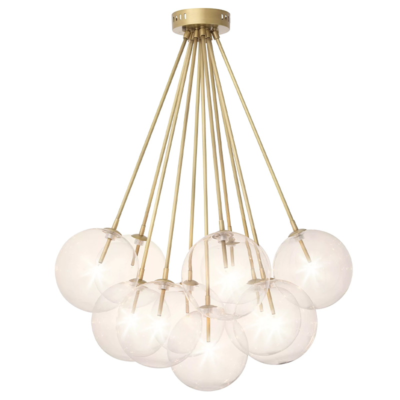 Люстра Eichholtz Ceiling Lamp Molecule Brass Латунь Прозрачное Стекло Люстра Eichholtz Ceiling Lamp Molecule Brass Латунь Прозрачное Стекло в Рязани | Loft Concept