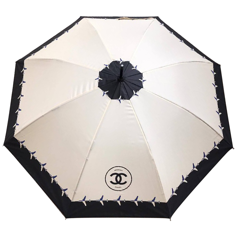 Зонт раскладной CHANEL дизайн 015 Бежевый цвет Бежевый Черный Коричневый в Рязани | Loft Concept 