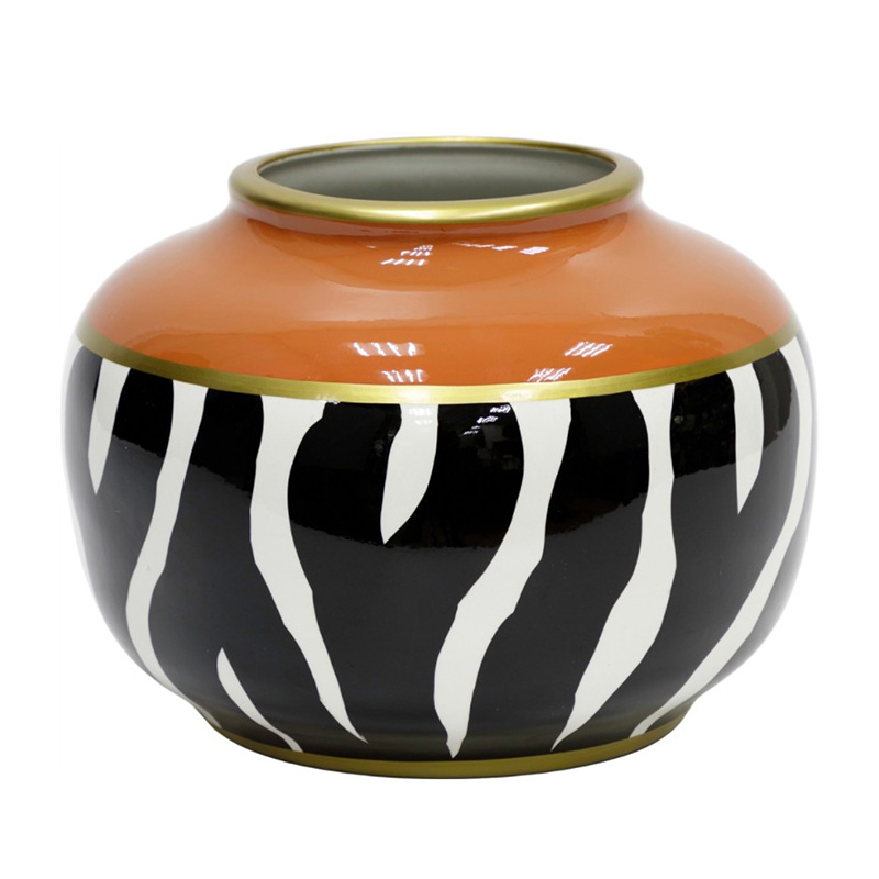 Ваза Beata Vase Белый Черный Золотой Оранжевый Ваза Beata Vase Белый Черный Золотой Оранжевый в Рязани | Loft Concept