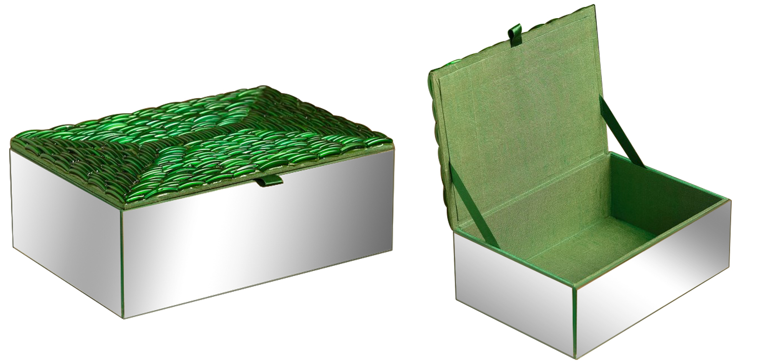 Шкатулка Green Scales Mirrored Box - фото