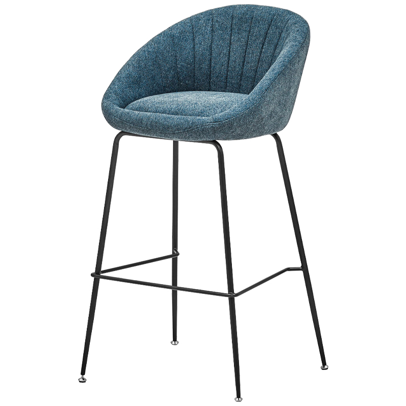 Барный стул Alberto Bar Stool Blue Черный Голубой пастельный Барный стул Alberto Bar Stool Blue Черный Голубой пастельный в Рязани | Loft Concept