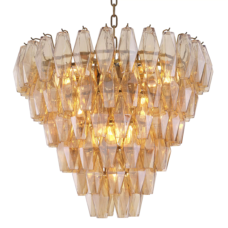 Люстра Eichholtz Chandelier Benini S Amber Янтарный Латунь в Рязани | Loft Concept 