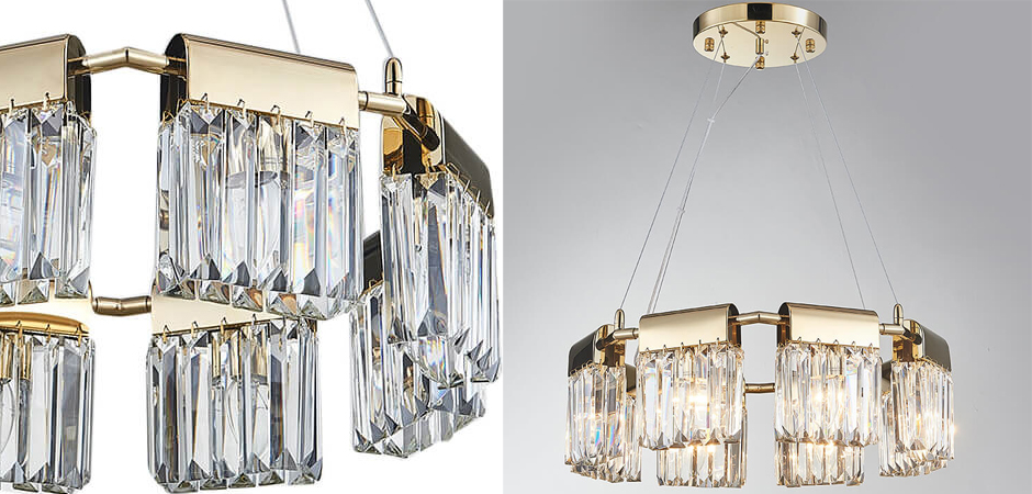 Люстра Crystal Pendants gold 8 Люстра Crystal Pendants gold 8 - Loft-Concept в Рязани