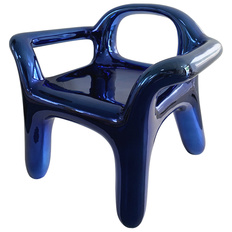 Кресло Deep Blue Metallica Shine Armchair Синий Кресло Deep Blue Metallica Shine Armchair Синий в Рязани | Loft Concept