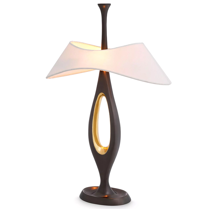 Настольная лампа Eichholtz Table Lamp Gianfranco Винтажная латунь Белый Золотой Настольная лампа Eichholtz Table Lamp Gianfranco Винтажная латунь Белый Золотой в Рязани | Loft Concept
