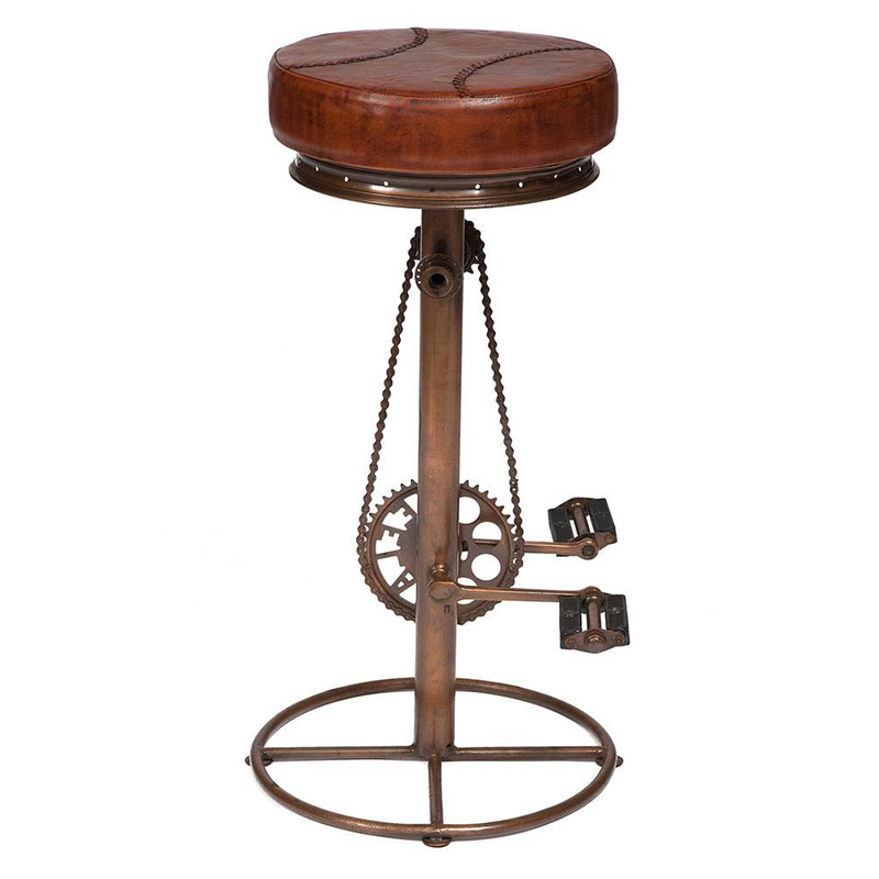 Стул с педалями от велосипеда Buffalo Leather Industrial Chair Коричневый Стул с педалями от велосипеда Buffalo Leather Industrial Chair Коричневый в Рязани | Loft Concept