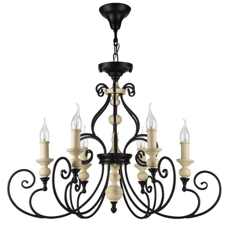 Люстра Mocenigo Chandelier Черный Бежевый Люстра Mocenigo Chandelier Черный Бежевый в Рязани | Loft Concept