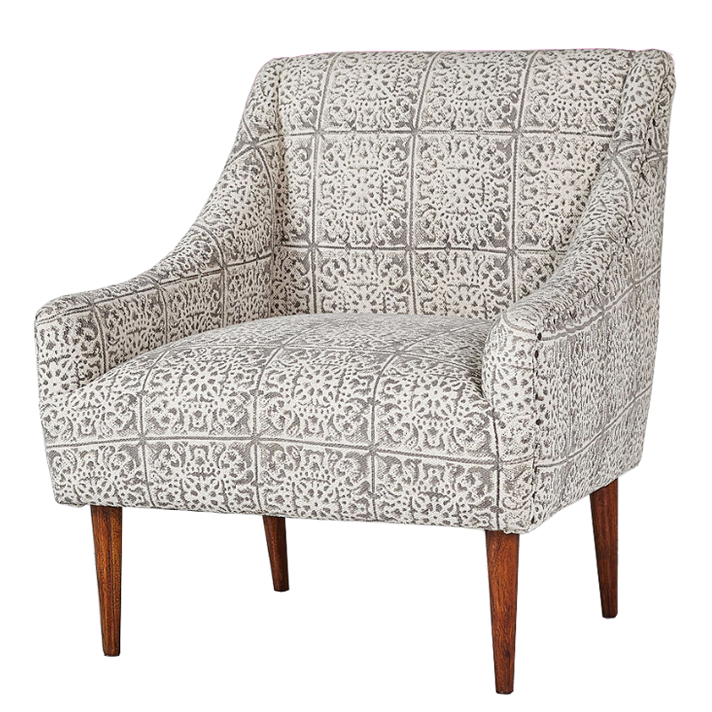 Gray Ornament Armchair Кресло серый орнамент ivory ( слоновая кость ) Серый Gray Ornament Armchair Кресло серый орнамент ivory ( слоновая кость ) Серый в Рязани | Loft Concept
