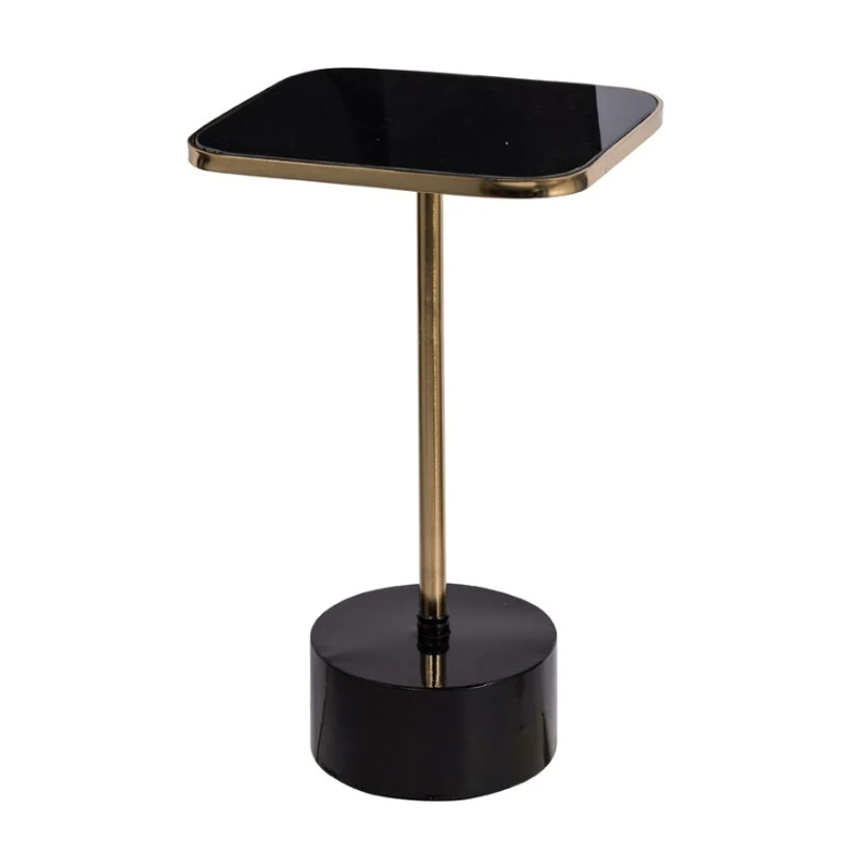 Приставной стол Single-Legged Table rectangular Черный Глянцевое золото Приставной стол Single-Legged Table rectangular Черный Глянцевое золото в Рязани | Loft Concept