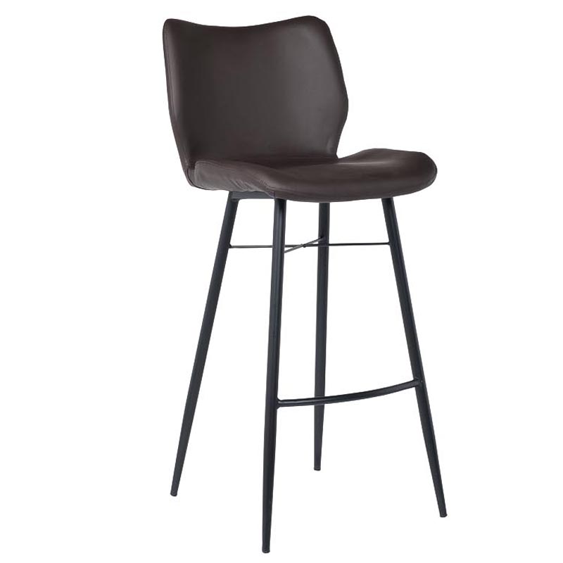 Барный стул Herald Eco Leather Bar Stool Коричневый Черный Барный стул Herald Eco Leather Bar Stool Коричневый Черный в Рязани | Loft Concept