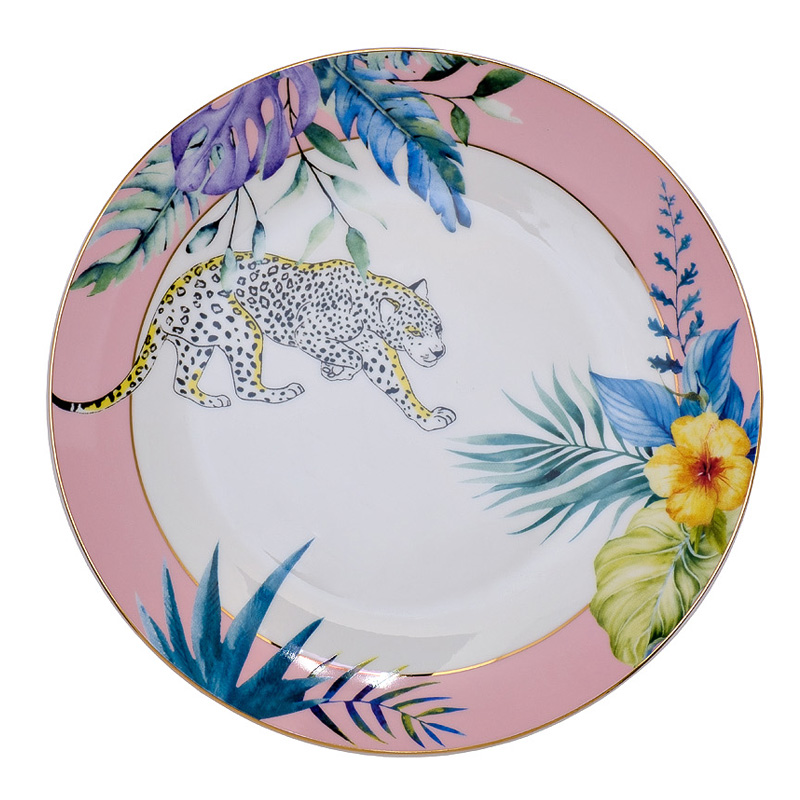 Тарелка NATURE Guepard pink Мульти Тарелка NATURE Guepard pink Мульти в Рязани | Loft Concept