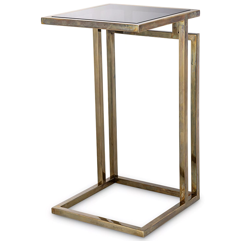 Приставной стол Eichholtz Side Table Marcus Brass Латунь Стекло Смок Приставной стол Eichholtz Side Table Marcus Brass Латунь Стекло Смок в Рязани | Loft Concept