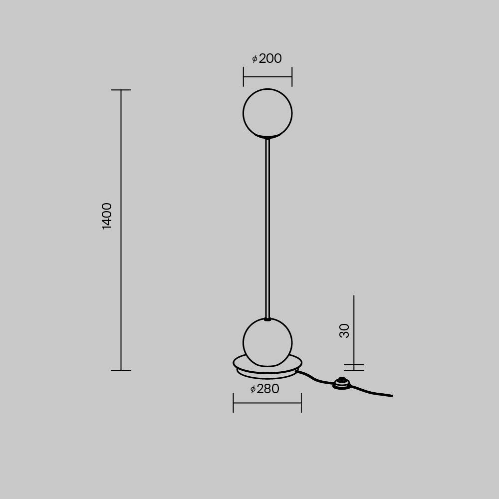 Напольный торшер светодионый Twins 3000К 20Вт в Рязани