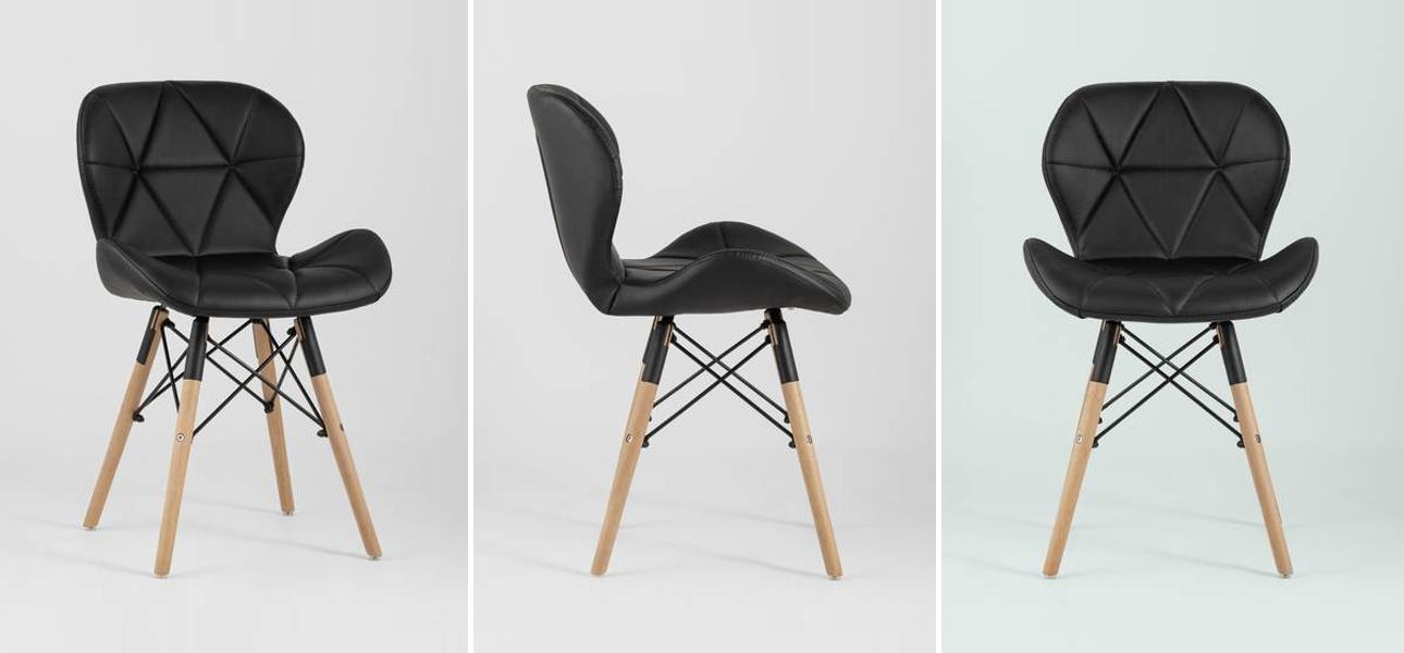 Стул Jeroen Chair Черная Экокожа - фото