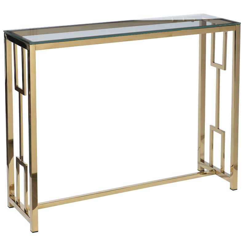 Консоль Golden Luxury I Console Золотой Прозрачное Стекло Консоль Golden Luxury I Console Золотой Прозрачное Стекло в Рязани | Loft Concept