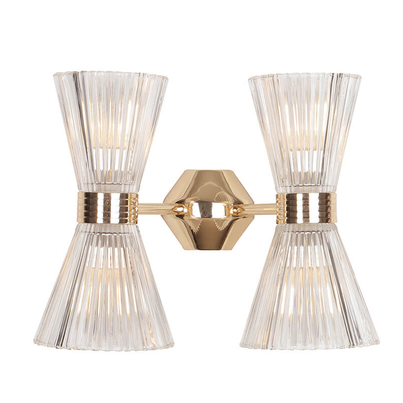 Бра Glass Horn Light gold 4 Глянцевое золото Прозрачное Стекло Бра Glass Horn Light gold 4 Глянцевое золото Прозрачное Стекло в Рязани | Loft Concept