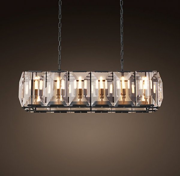 Люстра RH Harlow Crystal Square Chandelier 10 Черный Люстра RH Harlow Crystal Square Chandelier 10 Черный в Рязани | Loft Concept