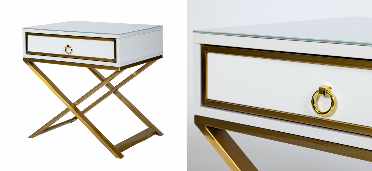 Прикроватная тумба с Х-образным каркасом из металла Jozzy - фото