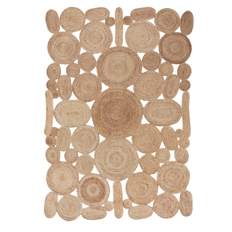 Ковер Carpet Jute Circles 100% джут Бежевый Ковер Carpet Jute Circles 100% джут Бежевый в Рязани | Loft Concept