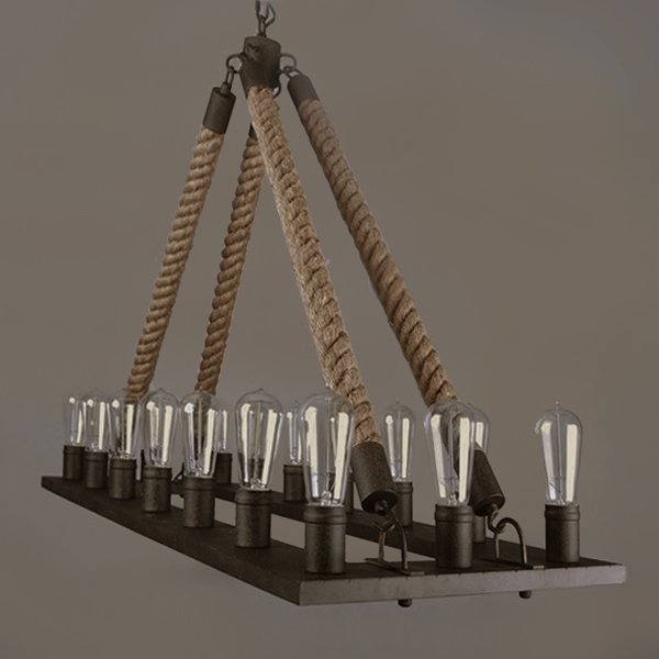 Люстра Square Large Loft Rope Light Черный в Рязани | Loft Concept 