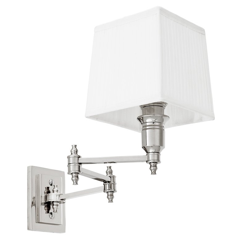 Бра Wall Lamp Lexington Swing Nickel+White Никель Белый Бра Wall Lamp Lexington Swing Nickel+White Никель Белый в Рязани | Loft Concept