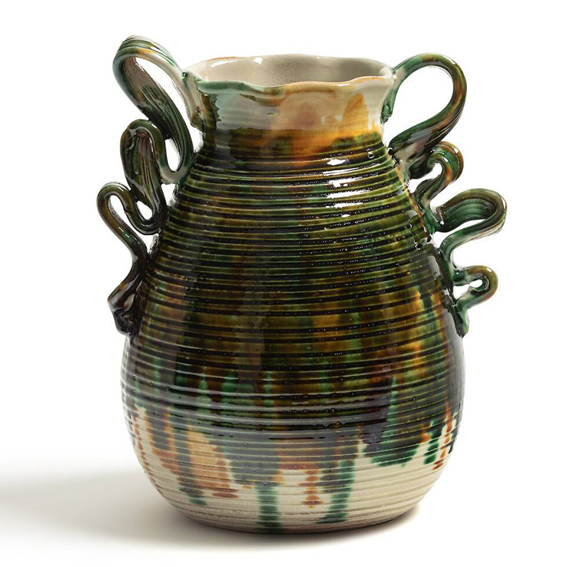 Ваза Faience Vase I Белый Зеленый Желтый Синий в Рязани | Loft Concept 