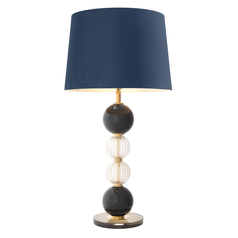 Настольная лампа Eichholtz Table Lamp Fresco Латунь Античная полированная Сапфирово-синий Черный Прозрачный Настольная лампа Eichholtz Table Lamp Fresco Латунь Античная полированная Сапфирово-синий Черный Прозрачный в Рязани | Loft Concept