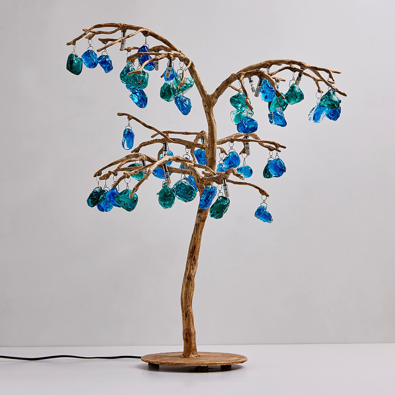 Настольная лампа Precious Tree Table lamp Винтажное Темное Золото Синий Бирюзовый Настольная лампа Precious Tree Table lamp Винтажное Темное Золото Синий Бирюзовый в Рязани | Loft Concept