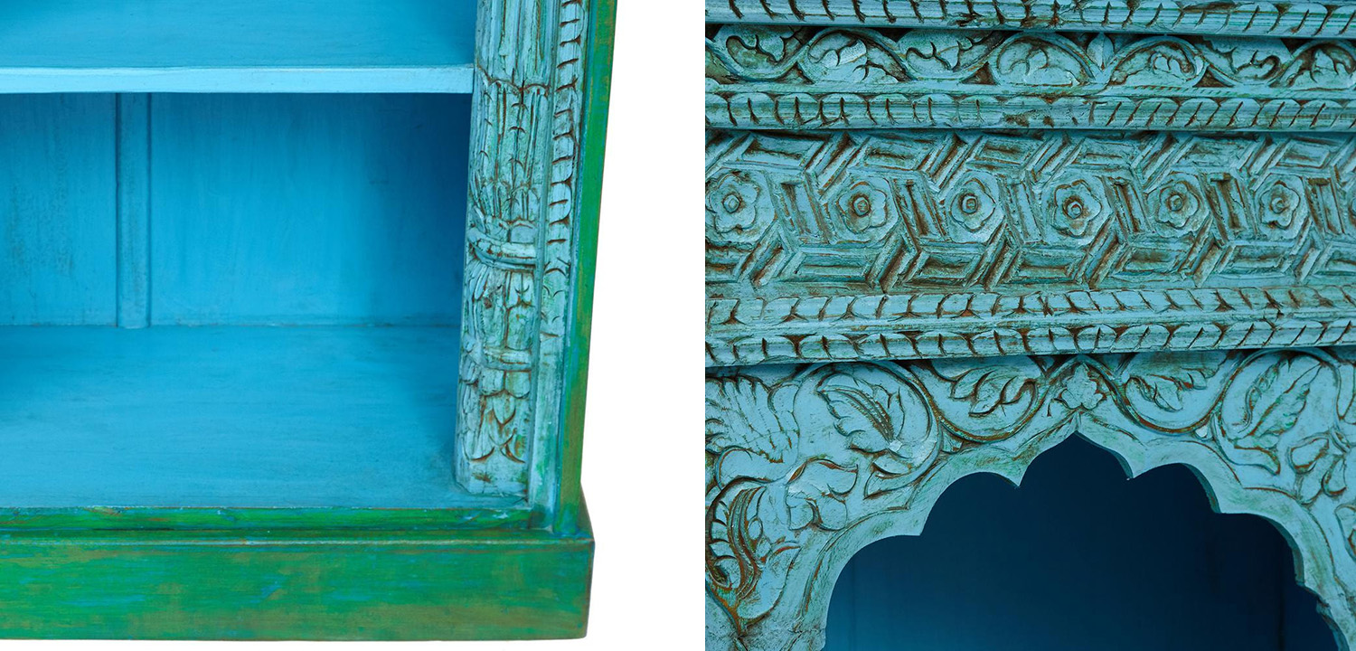 Стеллаж Indian Antique Mango Tree blue/green - фото №1