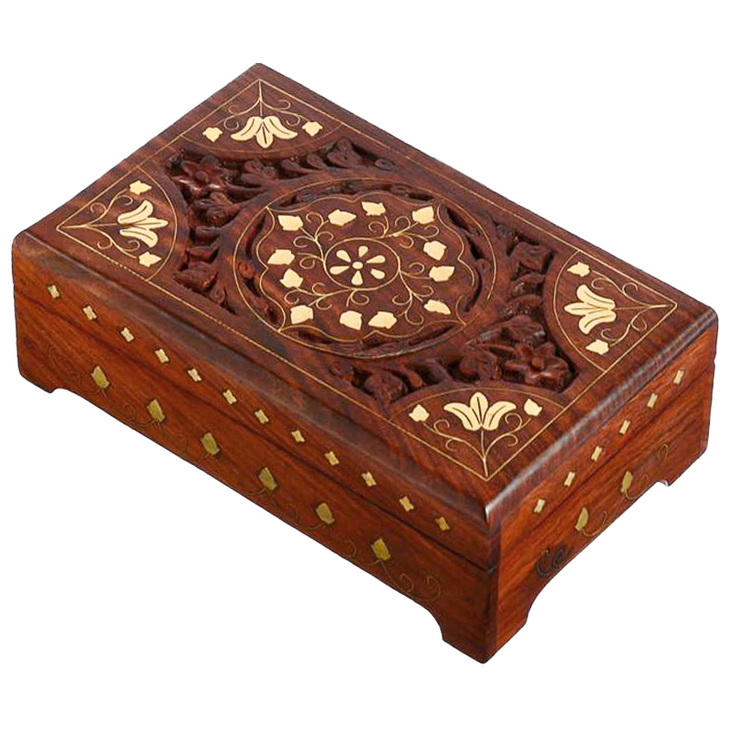 Шкатулка Pallvi Indian Inlay Box Коричневый в Рязани | Loft Concept 