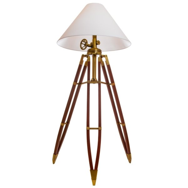 Напольная лампа Telescopo Floor Lamp Латунь Белый Напольная лампа Telescopo Floor Lamp Латунь Белый в Рязани | Loft Concept