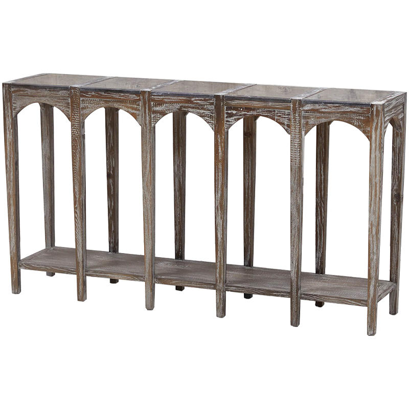 Деревянная консоль с каменной столешницей Beata Wood Console Коричневый Деревянная консоль с каменной столешницей Beata Wood Console Коричневый в Рязани | Loft Concept