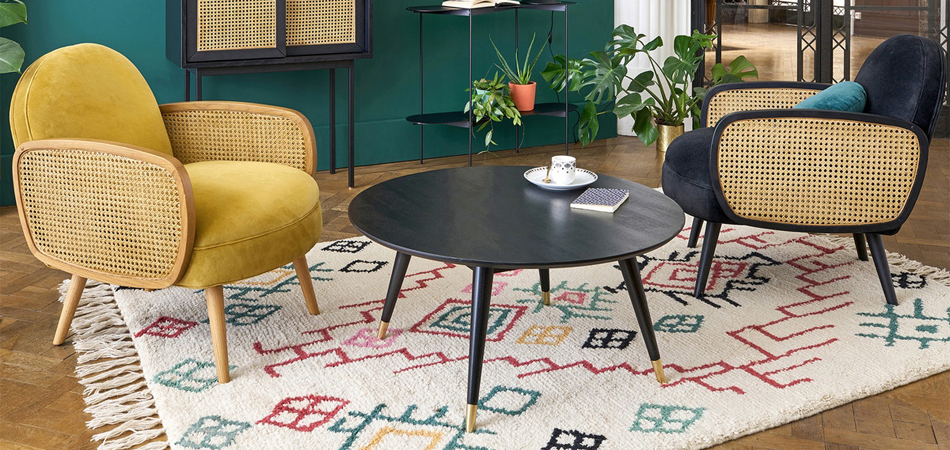 Круглый черный кофейный столик Круглый черный кофейный столик - Loft-Concept в Рязани