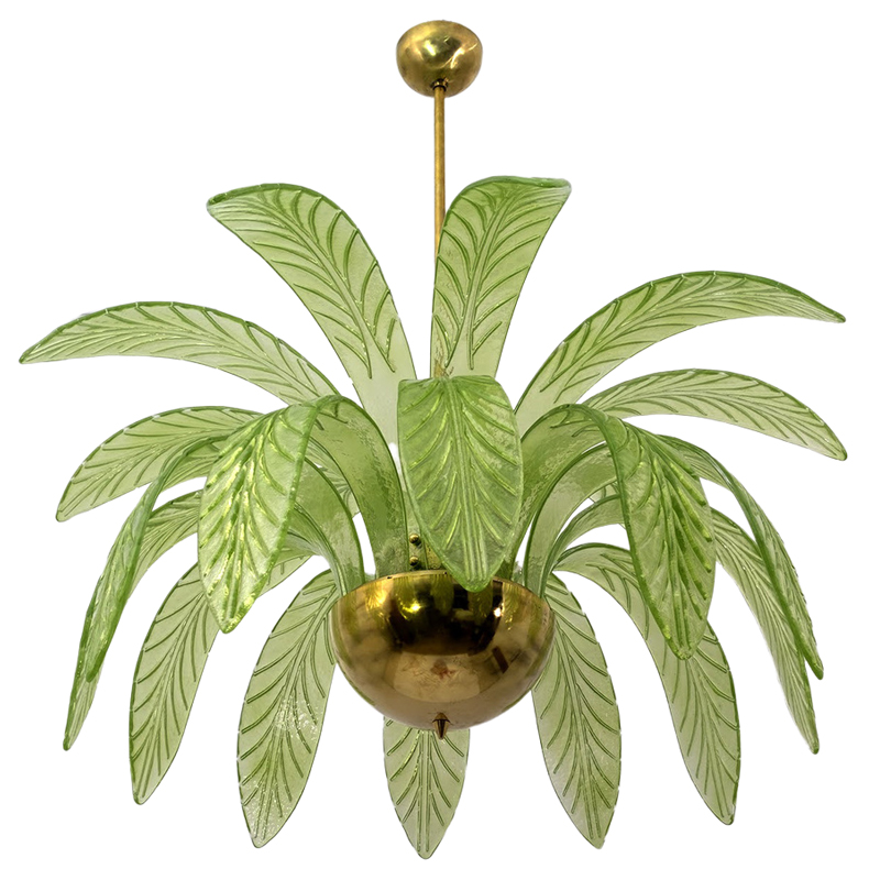 Люстра Дизайнерская Листья Пальмы Modern Chandelier with Palm Leaves Золотой Зеленый Люстра Дизайнерская Листья Пальмы Modern Chandelier with Palm Leaves Золотой Зеленый в Рязани | Loft Concept