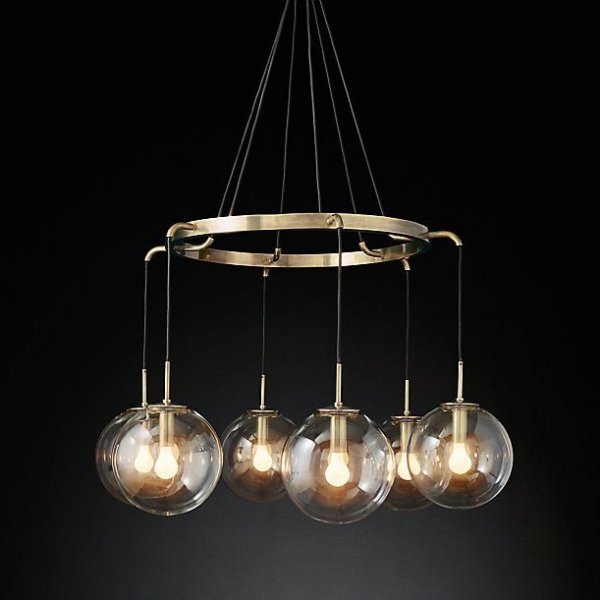 Люстра RH LANGUEDOC Round Chandelier Antique Brass Латунь Люстра RH LANGUEDOC Round Chandelier Antique Brass Латунь в Рязани | Loft Concept