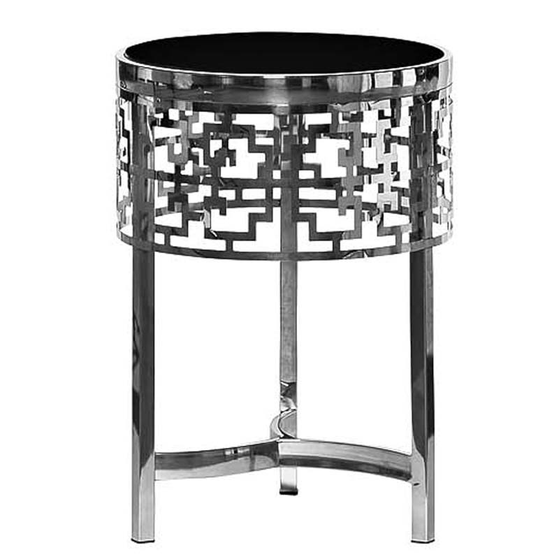 Приставной стол Yen Geometry Side Table silver 50 Серебряный Приставной стол Yen Geometry Side Table silver 50 Серебряный в Рязани | Loft Concept