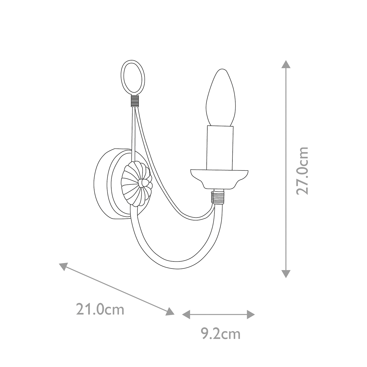 Бра черного цвета с лампой в форме свечи Elstead Lighting в Рязани