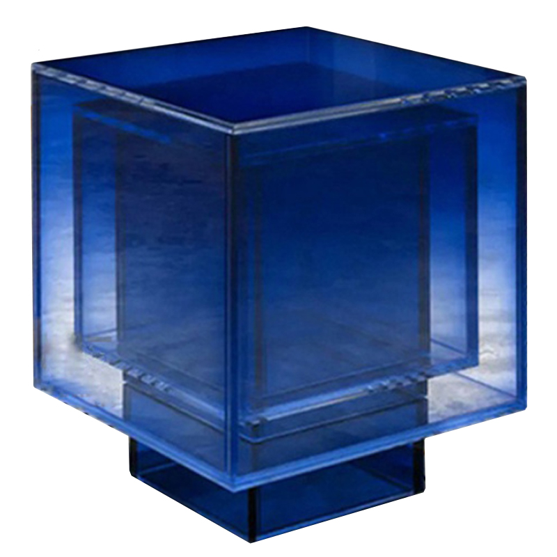 Дизайнерский журнальный стол Glass Square Синий studio BUZAO Синий Дизайнерский журнальный стол Glass Square Синий studio BUZAO Синий в Рязани | Loft Concept