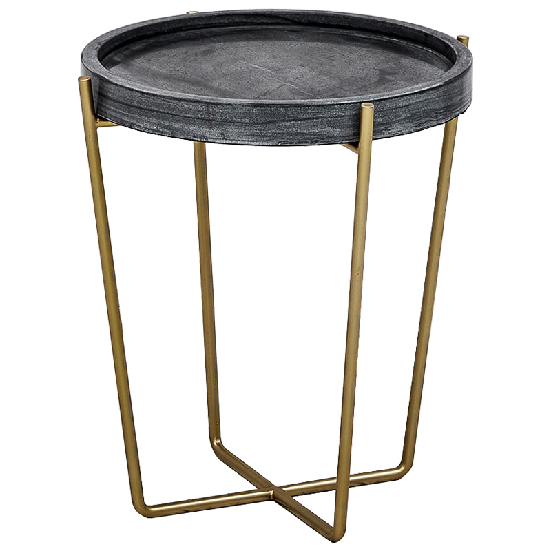 Приставной стол Orlate side table Латунь Черный Приставной стол Orlate side table Латунь Черный в Рязани | Loft Concept