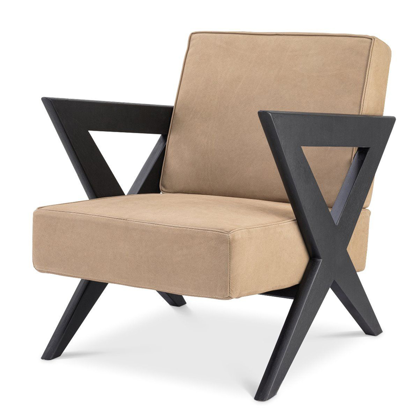 Кресло Eichholtz Chair Felippe Черный Бежевый Кресло Eichholtz Chair Felippe Черный Бежевый в Рязани | Loft Concept