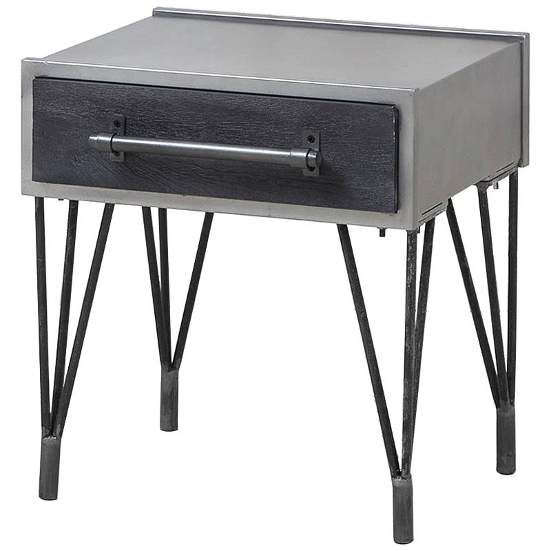 Тумба Ralph Metal Nightstand Серый Черный Тумба Ralph Metal Nightstand Серый Черный в Рязани | Loft Concept