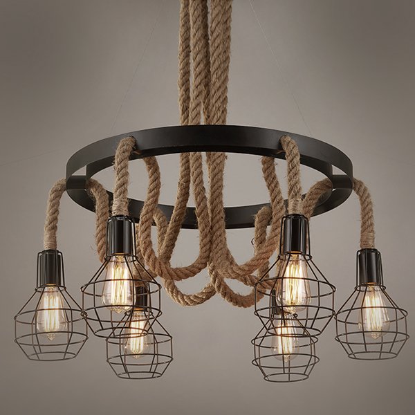 Люстра Loft Rope Chandelier cage VI Люстра Loft Rope Chandelier cage VI в Рязани | Loft Concept