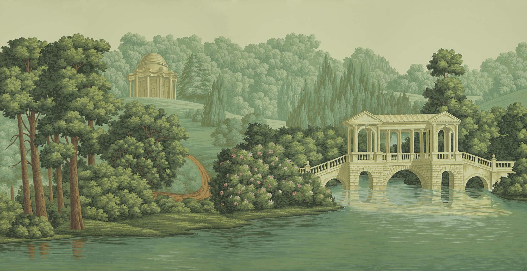Обои ручная роспись English Landscape Verdoyant on scenic paper Обои ручная роспись English Landscape Verdoyant on scenic paper - постер Loft-Concept в Рязани