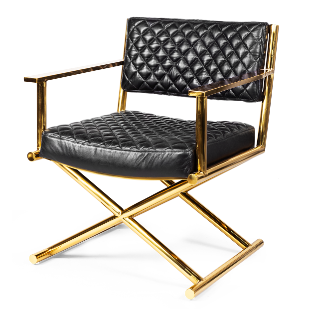 Кресло кожаное Director gold and black Черный Золотой Кресло кожаное Director gold and black Черный Золотой в Рязани | Loft Concept